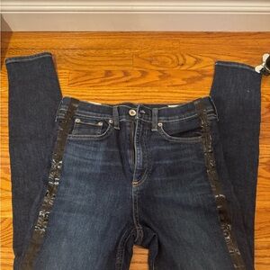Rag and Bone Women's Blue Jeans with Black stripes 27